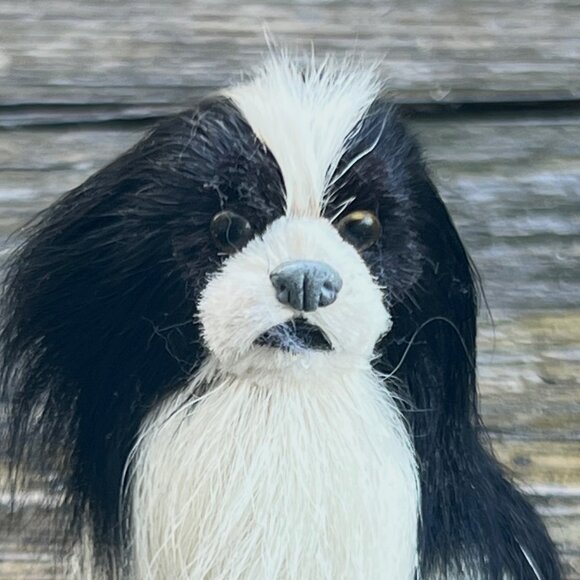 Vintage Miniature Real Fur Dog Shih Tzu Pekingese Doll House Toy Japan Germany ? - Picture 2 of 6